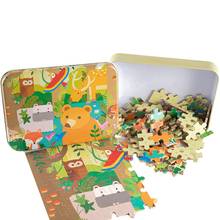 Деревянная игрушка-головоломка, Развивающие Детские обучающие игрушки для детей, пазлы для животных, пазлы, железная коробка, упаковка 2024 - купить недорого