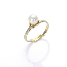 Gold Silver Color Plated Simple Spinning Round Pearl Open Rings For DIY Name Ringe Statement Engagement Party Jewelry 2024 - buy cheap