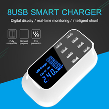 USB Charger Universal 8 Port Smart Dock Station LCD Display Desktop Strip Power Adapter Socket For Mobile Phone Tablet EU US UK 2024 - buy cheap