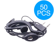 50pcs baofeng Ham radio 2pin K port earpiece ptt mic headset for handheld walkie talkie baofeng UV-5R UV-82 BF-888S 2 way radio 2024 - buy cheap
