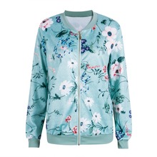2018 New Women's Classic Floral Jacket Coat Long Sleeve Casual Outwear Zip Up Windbreaker Fashion Spring Autumn Plus Size 2024 - buy cheap
