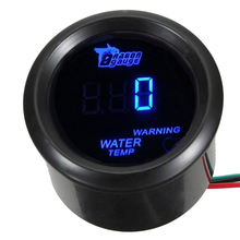 Ee apoio 2 "52mm preto medidor de temperatura do motor carro temp água digital azul led automóveis vendas quentes estilo do carro 2024 - compre barato