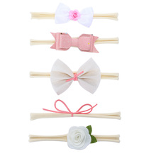 5Pcs/set Kids Girl Baby Toddler Flower Headband Hair Band Headwear maquiagem infantil newborn photography accessories retro 2024 - buy cheap