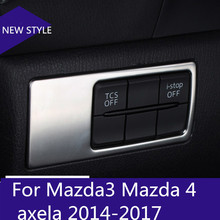 Luz antiniebla Interior de acero inoxidable para coche, interruptor de lámpara, perilla, tapa, cubierta embellecedora de lentejuelas para Mazda3, Mazda 4, axela 2014-2018 2024 - compra barato