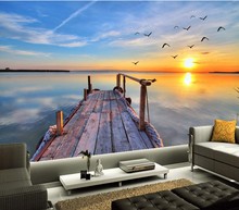 Murais personalizados em 3d, levantamentos do lago marinas e sol, natureza, papel de parede,hotel, sala de estar, sofá, tv, quarto, papel de parede 2024 - compre barato