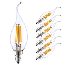 6pcs/lot E14 LED Candle Bulb Edison Retro Filament Lamp Warm/Cold White 2W/4W/6W C35 Chandelier Light 2024 - buy cheap