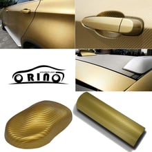 Size 1.52x30m/Roll Golden 3D Carbon Fibre Vinyl Car Wrap Film foil With Air Bubble Free 3D white Car skin styling covering 2024 - buy cheap