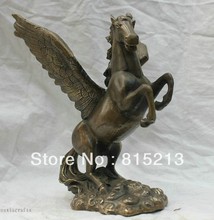 Frete grátis estátua popular chinesa de bronze puro fengshui, cavalo com mosca, popular da china, 000905 2024 - compre barato