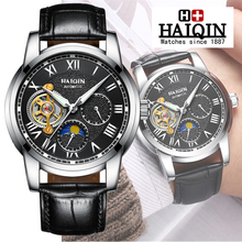 HAIQIN Men's Watches Watch Men 2019 New Men's Luxury Brand Sports Waterproof Leather Mechanical Fashion Clock Relogio Masculino 2024 - buy cheap