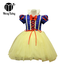 Платье Белоснежки для костюмированной вечеринки для маленьких девочек платье принцессы на Хэллоуин Детское фатиновое бальное платье с бантом, Детские платья-пачки, костюм 2024 - купить недорого
