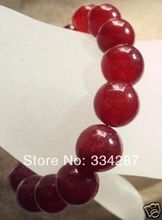 Charmoso! Noblest 14mm miçangas de jade vermelho bracelete elástico 2024 - compre barato