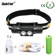 NEW LED Headlamp CREE XML L2 USB Rechargeable Headlights 18650 for Outdoor Fishing Camping Flashlight Head Light 2024 - buy cheap