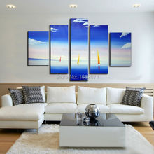 Top Artist Handmade High Quality Abstract Landscape Oil Painting on Canvas Beautiful Blue Sea Oil Painting for Living Room 2024 - buy cheap