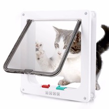 Gomaomi-puerta con solapa para gato, con cerradura de 4 vías, puerta de seguridad para perro, gato, gatito, Kit de puerta para mascotas pequeñas 2024 - compra barato