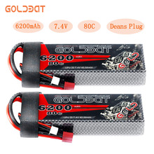 2unit GOLDBAT 6200mAh Lipo Battery for RC Car Battery Lipo 7.4V Lipo 2s 80C With Deans Plug For RC Car Truck Helicopter Traxxas 2024 - buy cheap