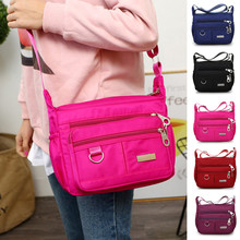 Women's Fashion Shoulder Bag Solid Color Zipper Waterproof Nylon Crossbody Bag Large Pocket Nylon Handbags Lady Travel Sport 2024 - buy cheap