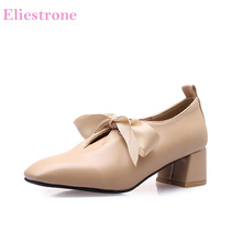  Brand New Comfortable Beige Apricot Women Dress Pumps Med Heels Office Lady Nude Shoes SA30 Plus Big Small Size 10 30 43 46 2024 - buy cheap