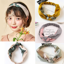 1 pçs 2019 nova costura headbands cruz nó chinês faixa de cabelo do vintage cetim elástico hairband meninas headwear acessórios de cabelo 2024 - compre barato