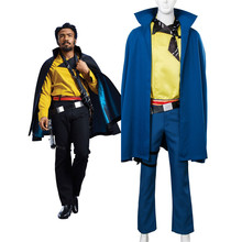 Conjunto completo cosplay lando calrissian traje capa capa completa terno halloween carnaval fantasias cosplay 2024 - compre barato