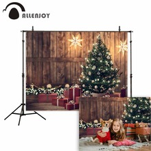 Фон для фотосъемки Allenjoy Рождественская деревянная елка подарок Блестящий винтажный фон Фотофон фото студия фотосессия реквизит ткань 2024 - купить недорого