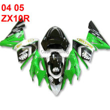 Комплект обтекателей зеленого цвета для Kawasaki ZX10R Ninja zx 10r 2005 2004 золотые наклейки 05 04 Обтекатели SF96 2024 - купить недорого