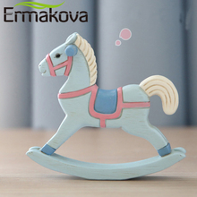 ERMAKOVA Casa Estatueta de Cavalo Handmade Artesanato Estátua de Cavalo De Balanço Cavalo de Balanço da Criança Presente de Aniversário de Desktop Em Casa Decoração de Natal 2024 - compre barato