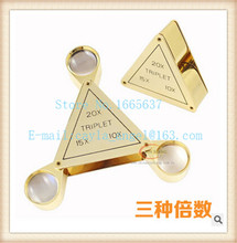 Free Shipping Jewelers Loupe High Quality 10X 15X 20X Triangle Triplet Magnifier Eye Loupes 1pcs/lot 2024 - buy cheap