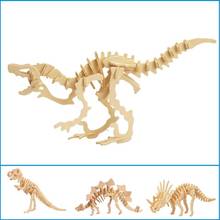 Деревянная 3D-головоломка-динозавр, модель «сделай сам», тираннозавр, детские развивающие игрушки, 3D-головоломка Птерозавр, детские подарки 2024 - купить недорого