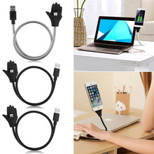 Soporte de carga USB para iPhone y Android, Cable Flexible de soporte para teléfono, cargador de teléfono 2024 - compra barato