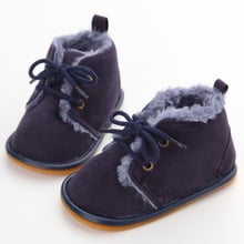 New Suede Solid Casual Lace-up Infant Girl Boy Baby Snow Booties Fur Boots Warm Fashion Style little Kids Strappy Toddler Shoes 2024 - buy cheap