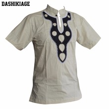 Dashikiage Man's Slim Newest Embroidered Pan- African Tribal Ethnic Succunct Hippie Dashiki Top Ankara T-Shirts 2024 - buy cheap