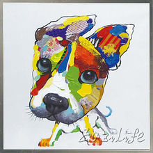 Dog Oil painting On Canvas Wall Pictures Paintings For Living Room Wall Art cute dog plattle knife modern abstract hand painted 2024 - buy cheap