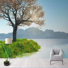 Decorative wallpaper High definition riverside scenery background wall painting 2024 - buy cheap