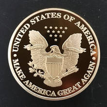 2 pcs Donald Trump president of USA 24K real gold plated 40 mm souvenir coin badge 2024 - buy cheap