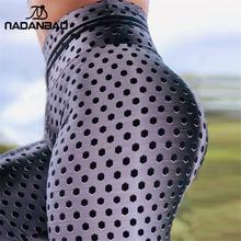 Nadanbao-calça legging esportiva feminina, push up, fitness, cintura alta, estampa hexagonal, malhação 2024 - compre barato