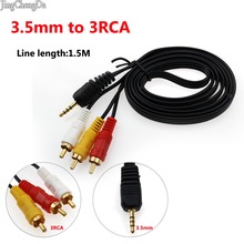 JCD 1pcs 150CM 3.5mm Jack Plug to 3 RCA Adapter Cable Male to Male DVD VCR Audio Video Stereo TV AV Cable Wire Cord 2024 - buy cheap