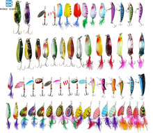 Набор рыболовных приманок EASY CATCH, блесна, пластиковые кренки, гольян, разнообразные металлические ложки, приманки для рыбалки 2024 - купить недорого