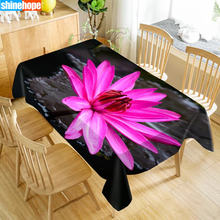 Customize Tablecloth Europe Flower Lotus Pattern Waterproof cloth Thicken Rectangular Wedding table cloth Home Textiles 2024 - buy cheap