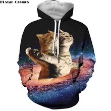 PLstar Cosmos Drop shipping 2019 New Fashion Men hoodies 3D Titanic Cat Galaxy Printed Drawstring Hoodie Unisex Hooded Outerwear 2024 - buy cheap