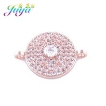 Juya Handmade Bijoux Findings Micro Pave Zircon Evil Eye Round Charm Connectors For Women Men DIY Craft Connect Jewelry Making 2024 - buy cheap