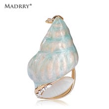 Madrry Sea Snail Shape Brooches For Women Kids Antique Silver Plated Opal Badge Broches Lapel Enamel Pins Shoulder Dress Jewelry 2024 - buy cheap