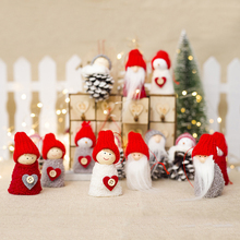 Pingente de boneca decorativo 3 pçs, mini boneca, natal, pinheiro, cone de natal, acessórios de decoração de árvore de natal, decoração de festa 2024 - compre barato