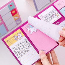 1pc Cute Kawaii Cartoon Unicorn Memo Pad N Times Sticky Note Paper Stationery Rainbow Planner Stickers Notepads School Office 2024 - buy cheap