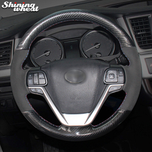 Shining wheat PU Carbon Fiber Leather Steering Wheel Cover for Toyota Highlander 2015 2016 2017 Sienna 2015-2017 2024 - buy cheap