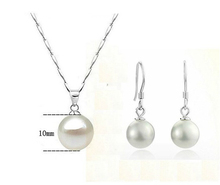 OMH wholesale fashion 18 KT white gold Austrian crystals Prosperous pearl Jewelry sets whilt color Necklace+Earrings TZ197 2024 - buy cheap