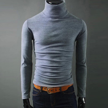 Men Winter Solid Turtleneck Sweater Male Autumn high collar Pullovers Thin and Soft Casual sweater Size 2XL 2024 - buy cheap