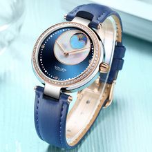 Женские Механические часы SOLLEN, синие часы с алмазным дизайном, лучший бренд, роскошные женские часы с сапфировым кристаллом, подарок 2024 - купить недорого