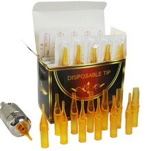 50PCS 5F Gold Shark Disposable Tattoo Sterile Tips Nozzle Supply - Flat/Magnum 2024 - buy cheap