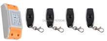 latest AC 220 V 1CH Wireless Remote Control Switch System 1pcs Receiver + 4pcs one-button metal Remote 315mhz/433mhz