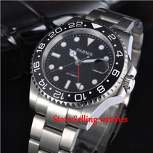 40mm Parnis Sapphire Glass red GMT Hand Ceramic Bezel Automatic Watch 2024 - buy cheap